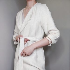 Zara Simple Robe Overcoat White Size S
